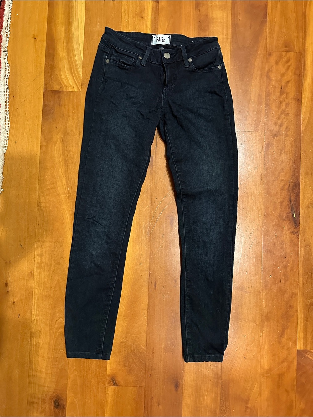 PAIGE Black Skinny Jeans - Dark Wash Slim Fit